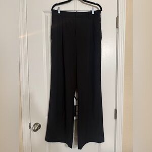 Black Wide Leg Dress Pants with Stretchy Waistband XL